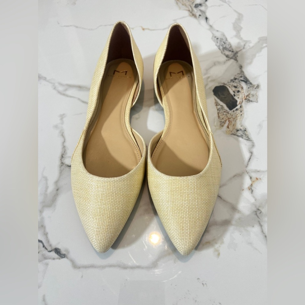 Marc Fisher Beige Slip on Flats Shoes Women's Size 7.5 Made in Brazil